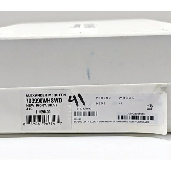 Alexander McQueen Women's White Double Buckle Punk Mules Size 41 (MSRP $1,090) - Picture 12 of 12